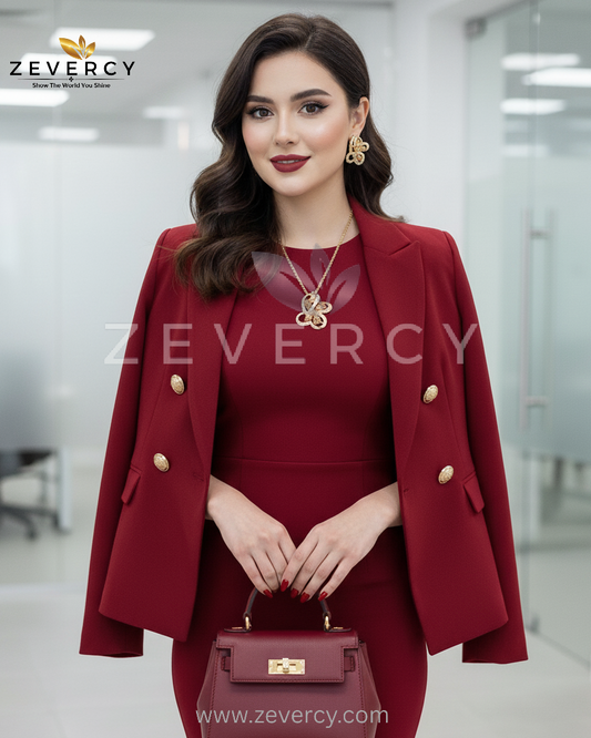 Belle Floral Interlocking Loop Zircon Locket Set by Zevercy
