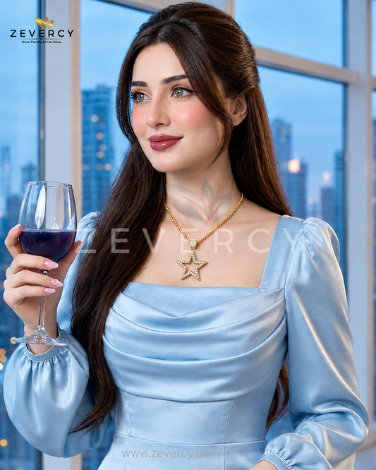 Étoile Star-Shaped Pendant — Xuping Zircon Chain Locket by zevercy